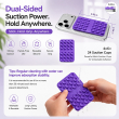 Dual Suction Phone Grip | Silicone Pop Holder Finger Loop | Anti-Slip Mobile Phone Holder for Secure One-Hand Use, Selfies &amp; Video Recording | Mobile Accessories By iCare-Set of 2 &ndash; Purple | iCare