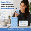 Dual Suction Phone Grip | Silicone Pop Holder Finger Loop | Anti-Slip Mobile Phone Holder for Secure One-Hand Use, Selfies &amp; Video Recording | Mobile Accessories By iCare-Set of 2 &ndash; Light Blue | iCare