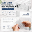 Dual Suction Phone Grip | Silicone Pop Holder Finger Loop | Anti-Slip Mobile Phone Holder for Secure One-Hand Use, Selfies &amp; Video Recording | Mobile Accessories By iCare-Set of 2 &ndash; Clear | iCare
