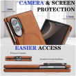 Samsung Galaxy Z Fold 8 Magnetic Case | Cowhide Texture PU Leather Coated PC Cover | Shockproof Protective Case with MagSafe Wireless Charging Support &ndash; Brown | iCare