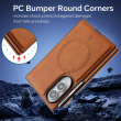 Samsung Galaxy Z Fold 8 Magnetic Case | Cowhide Texture PU Leather Coated PC Cover | Shockproof Protective Case with MagSafe Wireless Charging Support &ndash; Brown | iCare