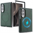Samsung Galaxy Z Fold 8 Magnetic Case | Cowhide Texture PU Leather Coated PC Cover | Shockproof Protective Case with MagSafe Wireless Charging Support &ndash; Green | iCare