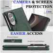 Samsung Galaxy Z Fold 8 Magnetic Case | Cowhide Texture PU Leather Coated PC Cover | Shockproof Protective Case with MagSafe Wireless Charging Support &ndash; Green | iCare