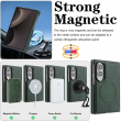 Samsung Galaxy Z Fold 8 Magnetic Case | Cowhide Texture PU Leather Coated PC Cover | Shockproof Protective Case with MagSafe Wireless Charging Support &ndash; Green | iCare