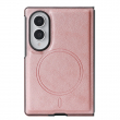 Samsung Galaxy Z Fold 8 Magnetic Case | Cowhide Texture PU Leather Coated PC Cover | Shockproof Protective Case with MagSafe Wireless Charging Support &ndash; Rose Gold | iCare