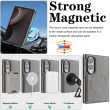 Samsung Galaxy Z Fold 8 Magnetic Case | Cowhide Texture PU Leather Coated PC Cover | Shockproof Protective Case with MagSafe Wireless Charging Support &ndash; Grey | iCare