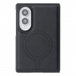 Samsung Galaxy Z Fold 8 Magnetic Case | Cowhide Texture PU Leather Coated PC Cover | Shockproof Protective Case with MagSafe Wireless Charging Support &ndash; Black | iCare