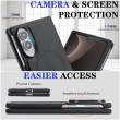 Samsung Galaxy Z Fold 8 Magnetic Case | Cowhide Texture PU Leather Coated PC Cover | Shockproof Protective Case with MagSafe Wireless Charging Support &ndash; Black | iCare
