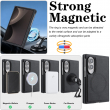 Samsung Galaxy Z Fold 8 Magnetic Case | Cowhide Texture PU Leather Coated PC Cover | Shockproof Protective Case with MagSafe Wireless Charging Support &ndash; Black | iCare