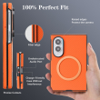 Samsung Galaxy Z Fold 8 Magnetic Case | Carbon Fiber Texture Shockproof Cover | MagSafe Wireless Charging Compatible | Premium Mobile Accessories &ndash; Orange | iCare