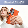 Samsung Galaxy Z Fold 8 Magnetic Case | Carbon Fiber Texture Shockproof Cover | MagSafe Wireless Charging Compatible | Premium Mobile Accessories &ndash; Orange | iCare