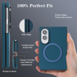 Samsung Galaxy Z Fold 8 Magnetic Case | Carbon Fiber Texture Shockproof Cover | MagSafe Wireless Charging Compatible | Premium Mobile Accessories &ndash; Blue | iCare