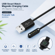 Fire-Boltt Talk BSW004 smartwatch 4 Pin Magnetic Charging Cable is designed. USB 2.0 male connector, magnetic 4-pin charging interface, 100 cm black cord | iCare