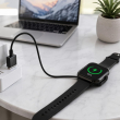 Fire-Boltt Talk BSW004 smartwatch 4 Pin Magnetic Charging Cable is designed. USB 2.0 male connector, magnetic 4-pin charging interface, 100 cm black cord | iCare