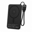 Recci Magnetic Fast Charging Power Bank 5000mAh &ndash; Black | 20W PD &amp; 15W Wireless Charging with Built-in Type-C Cable