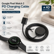 Google Pixel Watch 2 4-Pin Magnetic Charging Cable USB-A 1M Black | iCare