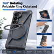 Case for Samsung Galaxy Z Fold 8 Ultra 5G Metal Bumper &ndash; 360&deg; Rotating Ring Kickstand, (Titanium Silver) &ndash; Dark Gray | iCare