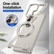 Case for Samsung Galaxy Z Fold 8 Ultra 5G Metal Bumper &ndash; 360&deg; Rotating Ring Kickstand, (Titanium Silver) | iCare