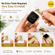 Apple Watch 42mm, 44mm &amp; 45mm Stainless Steel Watch Strap Connector, Replaceable Band End Adapter for Watch Bands &ndash; Gold | iCare