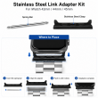 Apple Watch 42mm, 44mm &amp; 45mm Stainless Steel Watch Strap Connector, Replaceable Band End Adapter for Watch Bands &ndash; Black | iCare
