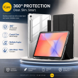 Samsung Galaxy Tab S9 / S9 FE / S10 FE / S10 Lite Clear Flip Case | Black Transparent Protective Cover | Slim Tablet Case &amp; Samsung Tablet Accessories &ndash; S9 FE Black | iCare