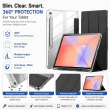 Samsung Galaxy Tab S9 / S9 FE / S10 FE / S10 Lite Clear Flip Case | Black Transparent Protective Cover | Slim Tablet Case &amp; Samsung Tablet Accessories &ndash; S10 FE Black | iCare
