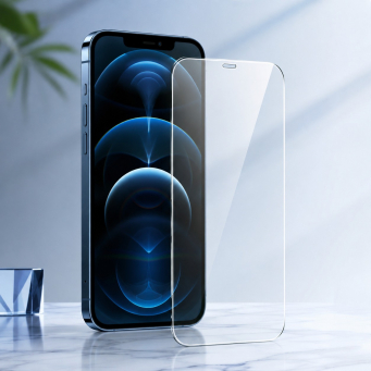 Tempered Glass For iPhone 12 Pro Max Screen Protector With Dustproof Earpiece Mesh. &ndash; Frameless | iCare