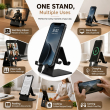 Metal Stand for Mobile Phones &amp; Tablets (Up to 10") | Universal Dual-Sided. (Black) | iCare