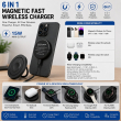 15W Magsafe wireless Charger | iCare Magnetic Wireless Charging Pad 15W With Desktop Stand Support for Smartphones, Watches &amp; Earbuds. &ndash; Black | iCare