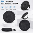 15W Magsafe wireless Charger | iCare Magnetic Wireless Charging Pad 15W With Desktop Stand Support for Smartphones, Watches &amp; Earbuds. &ndash; Black | iCare
