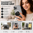Universal MagSafe Magnetic Phone Grip &amp; Mobile Holder | 360&deg; Adjustable Ring Stand, Finger Holder &amp; Kickstand, Strong Magnetic Pop-Up Holder | Macrons Colors iCare-Black
