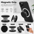 Universal MagSafe Magnetic Phone Grip &amp; Mobile Holder | 360&deg; Adjustable Ring Stand, Finger Holder &amp; Kickstand, Strong Magnetic Pop-Up Holder | Macrons Colors iCare-Black