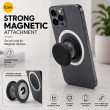 Universal MagSafe Magnetic Phone Grip &amp; Mobile Holder | 360&deg; Adjustable Ring Stand, Finger Holder &amp; Kickstand, Strong Magnetic Pop-Up Holder | Macrons Colors iCare-Black