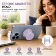 Universal MagSafe Magnetic Phone Grip &amp; Mobile Holder | 360&deg; Adjustable Ring Stand, Finger Holder &amp; Kickstand, Strong Magnetic Pop-Up Holder | Macrons Colors iCare-Purple