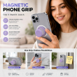 Universal MagSafe Magnetic Phone Grip &amp; Mobile Holder | 360&deg; Adjustable Ring Stand, Finger Holder &amp; Kickstand, Strong Magnetic Pop-Up Holder | Macrons Colors iCare-Purple