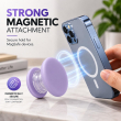 Universal MagSafe Magnetic Phone Grip &amp; Mobile Holder | 360&deg; Adjustable Ring Stand, Finger Holder &amp; Kickstand, Strong Magnetic Pop-Up Holder | Macrons Colors iCare-Purple
