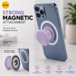 Universal MagSafe Magnetic Phone Grip &amp; Mobile Holder | 360&deg; Adjustable Ring Stand, Finger Holder &amp; Kickstand, Strong Magnetic Pop-Up Holder | Macrons Colors iCare-Purple