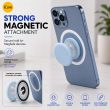Universal MagSafe Magnetic Phone Grip &amp; Mobile Holder | 360&deg; Adjustable Ring Stand, Finger Holder &amp; Kickstand, Strong Magnetic Pop-Up Holder | Macrons Colors iCare-Light Blue
