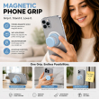 Universal MagSafe Magnetic Phone Grip &amp; Mobile Holder | 360&deg; Adjustable Ring Stand, Finger Holder &amp; Kickstand, Strong Magnetic Pop-Up Holder | Macrons Colors iCare-Light Blue