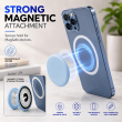 Universal MagSafe Magnetic Phone Grip &amp; Mobile Holder | 360&deg; Adjustable Ring Stand, Finger Holder &amp; Kickstand, Strong Magnetic Pop-Up Holder | Macrons Colors iCare-Light Blue