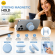 Universal MagSafe Magnetic Phone Grip &amp; Mobile Holder | 360&deg; Adjustable Ring Stand, Finger Holder &amp; Kickstand, Strong Magnetic Pop-Up Holder | Macrons Colors iCare-Light Blue