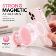 Universal MagSafe Magnetic Phone Grip &amp; Mobile Holder | 360&deg; Adjustable Ring Stand, Finger Holder &amp; Kickstand, Strong Magnetic Pop-Up Holder | Macrons Colors iCare- Pink