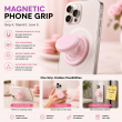 Universal MagSafe Magnetic Phone Grip &amp; Mobile Holder | 360&deg; Adjustable Ring Stand, Finger Holder &amp; Kickstand, Strong Magnetic Pop-Up Holder | Macrons Colors iCare- Pink