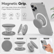 Universal MagSafe Magnetic Phone Grip &amp; Mobile Holder | 360&deg; Adjustable Ring Stand, Finger Holder &amp; Kickstand, Strong Magnetic Pop-Up Holder | Macrons Colors iCare-Grey