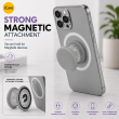 Universal MagSafe Magnetic Phone Grip &amp; Mobile Holder | 360&deg; Adjustable Ring Stand, Finger Holder &amp; Kickstand, Strong Magnetic Pop-Up Holder | Macrons Colors iCare-Grey
