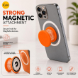 Universal MagSafe Magnetic Phone Grip &amp; Mobile Holder | 360&deg; Adjustable Ring Stand, Finger Holder &amp; Kickstand, Strong Magnetic Pop-Up Holder | Macrons Colors iCare-Orange