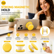 Universal MagSafe Magnetic Phone Grip &amp; Mobile Holder | 360&deg; Adjustable Ring Stand, Finger Holder &amp; Kickstand, Strong Magnetic Pop-Up Holder | Macrons Colors iCare-Yellow