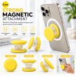 Universal MagSafe Magnetic Phone Grip &amp; Mobile Holder | 360&deg; Adjustable Ring Stand, Finger Holder &amp; Kickstand, Strong Magnetic Pop-Up Holder | Macrons Colors iCare-Yellow