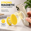 Universal MagSafe Magnetic Phone Grip &amp; Mobile Holder | 360&deg; Adjustable Ring Stand, Finger Holder &amp; Kickstand, Strong Magnetic Pop-Up Holder | Macrons Colors iCare-Yellow