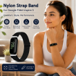 Fitbit Inspire 3 | Nylon Braided Elastic Sport Band | Soft Breathable Stretch Replacement Wristband,For Women &amp; Men, Comfortable Sports &amp; Daily Wear- Black | iCare